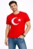 Erkek T-Shirt Kısa Kol Bisiklet Yaka Ay Yıldız Bayrak Baskılı Tişört - Kırmızı - M - Kırmızı 3