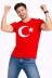 Erkek T-Shirt Kısa Kol Bisiklet Yaka Ay Yıldız Bayrak Baskılı Tişört - Kırmızı - M - Kırmızı 4