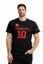 Erkek TÜRKİYE Ay Yıldız Baskılı 10 Numara Forma Tişört Taraftar T-Shirt - Siyah - XS - Siyah 1