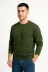 Erkek Üç İplik Düz Bisiklet Yaka SweatShirt - Haki - S - Haki 1