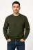 Erkek Üç İplik Düz Bisiklet Yaka SweatShirt - Haki - S - Haki 4