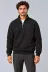 Erkek Üç İplik İçi Şardonlu Dik Yaka Yarım Fermuarlı Kışlık Sweatshirt - Siyah - S - Siyah 3