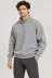 Erkek Üç İplik İçi Şardonlu Dik Yaka Yarım Fermuarlı Kışlık Sweatshirt - Grİ - S - Gri 1