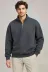Erkek Üç İplik İçi Şardonlu Dik Yaka Yarım Fermuarlı Kışlık Sweatshirt - Füme - XL - Füme 3