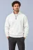 Erkek Üç İplik İçi Şardonlu Dik Yaka Yarım Fermuarlı Kışlık Sweatshirt - Beyaz - S - Beyaz 3