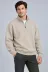 Erkek Üç İplik İçi Şardonlu Dik Yaka Yarım Fermuarlı Kışlık Sweatshirt - Bej - S - Bej 1