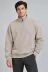 Erkek Üç İplik İçi Şardonlu Dik Yaka Yarım Fermuarlı Kışlık Sweatshirt - Bej - S - Bej 2