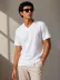 Erkek V Yaka Basic Tişört Kısa Kol Yazlık Regular Fit T-Shirt - Beyaz - S - Beyaz 1