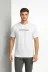 Erkek Wafıl Kumaş Tişört Regular Kalıp Bisiklet Yaka Baskılı Günlük Basic T-Shirt - Beyaz - 2XL - Beyaz 4