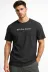 Erkek Wafıl Kumaş Tişört Regular Kalıp Bisiklet Yaka Baskılı Günlük Basic T-Shirt - Siyah - L - Siyah 1