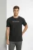 Erkek Wafıl Kumaş Tişört Regular Kalıp Bisiklet Yaka Baskılı Günlük Basic T-Shirt - Siyah - 2XL - Siyah 4