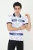 Erkek Yakalı Slim Fit Baskılı T-Shirt - Beyaz - S - Beyaz 1