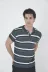 Erkek Yakalı Slim Fit Dokuma Çizgili T-Shirt - Haki - XL - Haki 1