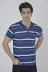 Erkek Yakalı Slim Fit Dokuma Çizgili T-Shirt - Mavi - L - Mavi 1