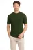 Erkek Yazlık Fitilli Triko Tişört Kısa Kol Bisiklet Yaka T-Shirt - Haki - 2XL - Haki 1