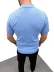 Erkek Yazlık Triko Saç Örgü Tişört Kısa Kol Polo Yaka Fermuarlı T-Shirt - Bebe Mavisi - M - Bebe Mavisi 2