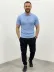 Erkek Yazlık Triko Saç Örgü Tişört Kısa Kol Polo Yaka Fermuarlı T-Shirt - Bebe Mavisi - XL - Bebe Mavisi 4