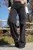 Exporanto Sslş02 Holly Siyah Wide Leg Etkili Fermuarlı Süper Yüksek Bel Jeans Salaş Kot Pantolon ( Solmaz Kumaş) 2