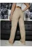 Exporanto TYC00818509972 Delmera Kadın Bej Kargo Cep Arka Cepsiz Exstra Yüksek Bel Palazzo Jean Pantalon 4