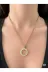 FAMEMUS ACCESSORY 0040032 Kadın Çelik Gold Renk Nazar Boncuklu Yuvarlak Model Kolye 4