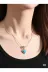 FAMEMUS ACCESSORY 0040042 Çelik Mavi Kalp Orb Kolye 2