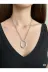 FAMEMUS ACCESSORY 0040256 Zirkon Taş Detaylı Halka Model Kadın Çelik Kolye 1