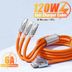 FİOPLUS SL2cWgOJh9 3 In 1 Süperhızlı 120W 6A Şarj Kablosu Type-C-Micro Usb-Lightning 4