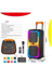 FİOPLUS uVBO04AkIr Fioplus Ndr-1097 Işıklı Büyük Boy Party Box Bluetooth Hoparlör Taşınabilir Şarjlı Ses Sistemi Radyolu Karaoke 3