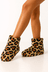 Fluffy 0635055603520 Leopar Baskılı, Ultrasoft, Yumuşacık Kumaştan, Kalın Termo Sessiz Tabanlı Kadın Ev Botu Pandufu 1