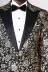 Gold Gül Desenli Slim Fit Siyah Erkek Smokin Ceket - Wessi 2