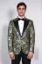 Gold Gül Desenli Slim Fit Yeşil Erkek Smokin Ceket - Wessi 3