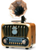 Gold Silver GS-1370 Nostalik Trend Gramafon Radyo,bluetooth Nostalji Radyo 1