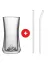HubbyChef 20KOKTYLBRD05 Çift Camlı Kokteyl Meşrubat Bardağı 300Ml 2Li Set 2Li Cam Pipet 2