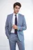İki Parça Slim Fit Tek Düğmeli Gri Mavi Erkek Takım Elbise 1