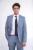 İki Parça Slim Fit Tek Düğmeli Gri Mavi Erkek Takım Elbise 4