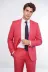 İki Parça Slim Fit Tek Düğmeli Mercan Kırmızısı Erkek Takım Elbise - Wessi 1