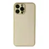 İphone 13 Pro Kılıf Coco Deri Silikon Kapak - Gold 1