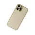 İphone 13 Pro Kılıf Coco Deri Silikon Kapak - Gold 3