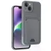 İphone 14 Kılıf Kelvin Kartvizitli Silikon - Gri 1