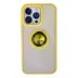 iPhone 15 Pro Kılıf Montreal Yüzüklü Silikon Kapak - Sarı 1