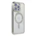 iPhone 15 Pro Max Kılıf Joke Simli Magneticsafe Kılıf - Gümüş 1