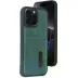 İphone 15 Pro Max Kılıf Sara Kartvizitli Deri Kılıf - Koyu Yeşil 1