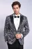 Işıltılı Sarmaşık Desenli Slim Fit Lacivert Erkek Smokin Ceket - Wessi 1