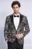 Işıltılı Sarmaşık Desenli Slim Fit Siyah Erkek Smokin Ceket - Wessi 1