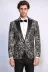 Işıltılı Sarmaşık Desenli Slim Fit Siyah Erkek Smokin Ceket - Wessi 2