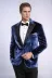 Kadife Slim Fit Mavi Erkek Smokin Ceket - Wessi 1