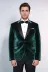 Kadife Slim Fit Tek Düğmeli Koyu Yeşil Erkek Balo Ceket - Wessi 2