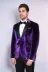 Kadife Slim Fit Tek Düğmeli Mor Erkek Balo Ceket - Wessi 3