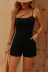 Kadın Asimetrik Askılı Mini Kaşkorse Bodycon Tulum - L-XL - Siyah 4