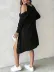 Kadın Askılı Yuvarlak Yakalı önü Düğmeli şardonlu Kaşkorse Mini Elbise Ve Kısa Ceket - 2XL-3XL - Siyah 3